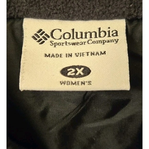 Columbia Womens Black Quilted Fleece Zip Up Vest Size 2XL Pockets - Picture 5 of 6